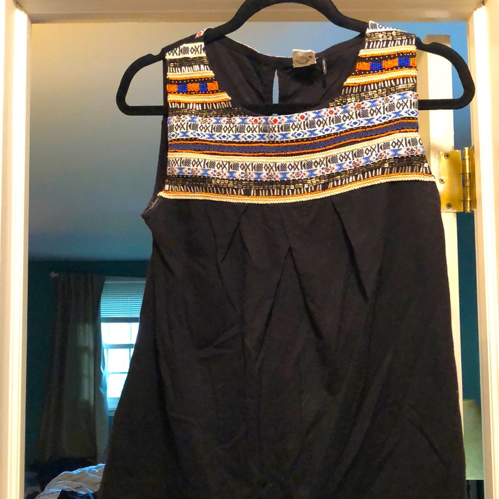 Beaded sleeveless tank